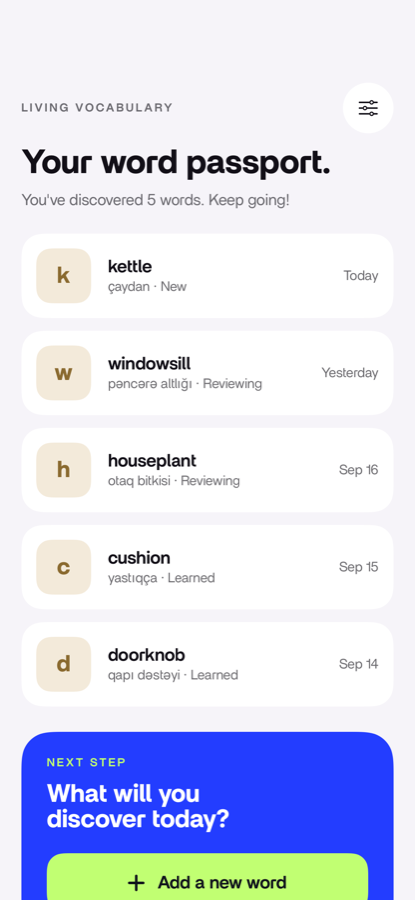 The word passport screen