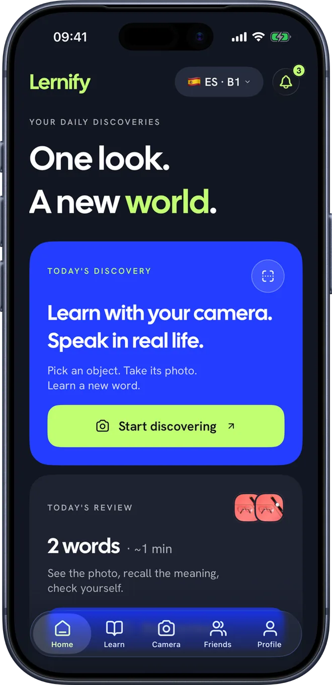 The Lernify home screen