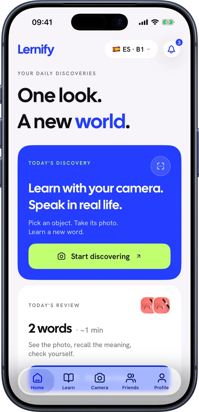 The Lernify home screen