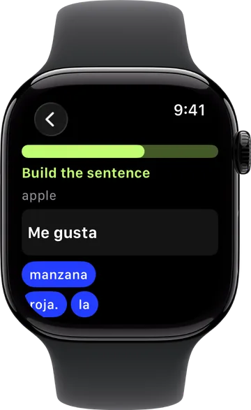 Building a sentence on Apple Watch